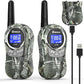 QNIGLO Camping Walkie Talkies for Kids Rechargeable, Camo Kids Walkie Talkies for Boys Girls fit Outdoor Adventure Game Spy Gear Hiking, Army Police Toys for 3 4 5 6-12 Year Old