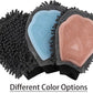 Dual Sided Pet Grooming Glove with Rubber Paw - 2-in-1 Grooming Glove | Fun Dogs & Cats Grooming Tool for Brushing, Massaging, and Scrubbing | Chenille Fabric Side Acts as Pet Bathing(Blue)