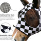 Harrison Howard Super Comfort Stretchy Fly Mask Large Eye Space with UV Protection Soft on Skin with Breathability Checker Board XL