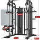 DONOW Smith Machine with Weight Stacks Power Cage Squat Rack Dual Cable Crossover Machine Home Gym Systems Station LAT Pull Down