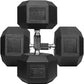 WF Athletic Supply Rubber Encased Hex Dumbbells with Rubber Grip Contoured Handle for Muscle Toning, Strength Building & Full Body Workout