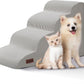 4-Step Dog Stairs and Ramp for Beds or Couches,Non-Slip Sturdy Pet Steps for Small Dogs and Cats,17.4" H,Light Grey