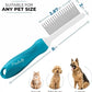 Poodle Grooming Comb - Metal Dematting Comb with Long & Short Stainless Steel Teeth for Removing Matted Hair & Knots, Safe and Gentle for Dogs & Cats