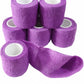 6 Pack 2" x 5 Yards Self Adhesive Bandage Wrap Breathable Cohesive Vet Wrap for Pets, Elastic Self-Adherent Tape for Sports, Wrist, Ankle (Purple)