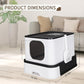 RIZZARI Large Enclosed Cat Litter Box : Covered Leak-Proof Reduces Odor - for Indoor Use Cat Owners (Black)