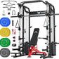 Major Fitness Drone2 Advanced Training Smith Machines– All-in-One Home Gym Squat Rack with Aluminum Pulley Set , Weight Bar, Dual LAT Pull-Down Systems & Cable Crossover Machine for Full-Body Workouts