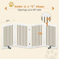 Freestanding Pet Gate - Foldable Wooden Dog Gate, 80 Inch Wide, 4 Panels, White