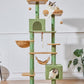 Taoqimiao Cat Tree, 71-Inch Cat Tree Cat Tower for Indoor Cats, Plush Multi-Level Cat Condo with 10 Scratching Posts, 2 Perches,Basket, 2 Caves,Hammock, 2 Pompoms,MS020T Cactus