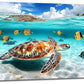 Quorin Sea Turtle Large Wall Art Coastal Undersea Beach Fish Pictures Wall Decor Tropical Island Canvas Print Painting Artwork for Bathroom Living Room Bedroom 30"x60"