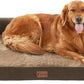 Orthopedic Dog Beds for Extra Large Dogs, Waterproof Dogs Beds XLarge, Memory Foam Dog Couch Beds with Comfy Bolster, Removable Washable Cover and Nonskid Bottom (X-Large,Brown)