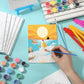 Blosssound 10 Set Pre Printed Canvas Pre Drawn Canvas Painting with Easel Kits 5" x 7" Outline Painting Panels for Beginners, DIY Craft Project, Party Favor, Home Decors(Summer)
