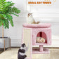 SYANDLVY Small Pink Cat Tree with Perch for Indoor Cats, Cat Tower with Scratching Post, Modern Activity House for Large Cats, Condo with Board, Kittens Cave