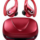 Ltinist Wireless Earbud, Bluetooh 5.4 Headphones Pure Bass Sound with Earhooks, 75H Battery in-Ear Sport Earbud with Dual-LED Display, IP7 Waterproof Earphones Built-in Microphone for Running, Red