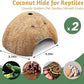 PINVNBY 2 PCS Natural Coconut Reptile Hideouts Lizard Coco Hut Hermit Crab Hut Aquarium Fish Hide Cave Spider Snail Climber Toys