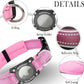 Upgraded AirTag Dog Collar, IP68 Waterproof Dog Collar with Apple Air Tag Holder, Reflective Adjustable Heavy Duty Dog Collars with Soft Padded for Small, Medium and Large Dogs,Pink, S