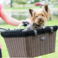 Travelin K9 Pet-Pilot MAX Wicker Bike Basket for Dogs/Cats - Includes Wire Cage Top w/Sun Shade + Plush Removable Padded Liner