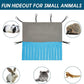 RIOUSSI Guinea Pig Hideout Hideaway Corner Fleece Toys Cage Accessories with Reversible Sides, Geo/Gray+Blue, 27"x14"x14"