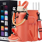 32 oz Sports Water Bottle Insulated - w/Paracord Handle, Straw & Spout Lids, Protective Boot, Sweat Proof Hydro Metal Water Flask Keeps Cold-48H Hot-24H, Travel Thermo Mug for Sports Hiking