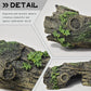 Fish Tank Decorations - Large Aquarium Decorations Air Bubbler Tree Fish House for Betta Hideout Caves Buddha Decor Temple Ruins Arched Betta Fish Accessories Reptile House Shelter Decor (Wood B-S)