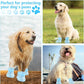 Dog Shoes, Dog Sandals for Hot Pavement, Non-Slip Waterproof Dog Booties for Winter Snowy Day and Summer, Adjustable Straps Easy-Clean Beach Outdoor Pet Boots Rugged Sole-4Pcs Blue