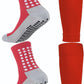 KMOLY 1 Set Soccer Grip Socks,Shin Guard Sleeves for Football Basketball for Men and Women Black/White One Size