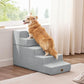 Made4Pets Dog Stairs for High Bed, Extra Wide Pet Stairs for Bed Couch Sofa, 35D Foam Pet Steps for Small Dogs and Cats, Non-Slip Bottom Dog Steps, Light Grey, 5 Steps
