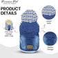 Parisian Pet Basic Dog Hoodie Lightweight Denim Striped Sweatshirt Pullover Hoodie for Dogs, Blue Cotton Clothes with Leash Hole and Pockets - XL
