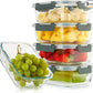 5 Pack 36 Oz Glass Meal Prep Containers with Lids, Reusable Glass Food Storage Airtight Lunch Containers with Lids, Leak Proof, Microwave, Oven, Freezer and Dishwasher Safe (Gray)