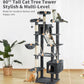Made4Pets Tall Cat Tree, 80" Cat Tree Tower for Indoor Cats Large Adult, Modern Cat Tower with Scratching Post, Cozy Hammock, 3 Perches and 2 Condos, Sturdy and Fluffy, Dark Gray