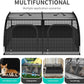 Double Cat Car Travel Carrier, Twin Compartment Show House Cat Cage/Condo，Portable Pet Crate for 2 Cats Travel Double Dog Crate Set for Long Distance Travel