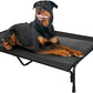 Veehoo XXL Outdoor Elevated Dog Bed, Raised Dog Cot for Extra Large Dogs, Cooling Washable Waterproof Pet Hammock Beds with Slope Headrest, Breathable Mesh and Sturdy Frame, XX-Large, Black, CWC2204