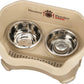 Neater Feeder Deluxe Mess Proof Dog Bowls Elevated for Medium Sized Breeds – Made in USA – No Spill Raised Slow Feeder Elevated Dog Bowl Stand, Stainless Steel Food and Water Bowl Set, Cappuccino