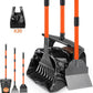 Lukovee Dog Pooper Scooper, 37.4" Long Adjustable Metal Handle Swivel Bin & Rake & Spade Kit with 20 Poop Bags, Portable Dog Non-Breakable Poop Scooper for Gravel Yard Lawn Grass, Orange
