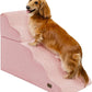 Dog Step for Bed, Dog Stair 5-Step 35D Pet Stair 22.8" H for High Bed or Sofa Non-Slip Balanced Pet Step Indoor, Pink