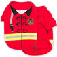 Parisian Pet Embroidered Firefighter Dog Costume - 100% Cotton & Polyester, Sleeved, Medium Dog Size, Red, Lightweight