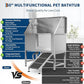 50" Stainless Steel Professional Dog Washing Station - Pet Bathing Tub w/Non-Slip Ramps | Slip-Resistant Floor Grate | for Large/Medium/Small Dogs