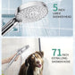 Filtered Shower Head with Handheld, High Pressure 9 Spray Mode Chrome Showerhead with 4 Filters, Detachable Shower Head, Water Softener Filters Beads for Hard Water - Remove Chlorine