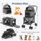 Pet Stroller with 2 Detachable Carriers, Foldable, Spacious Interior, Large Capacity, Durable Construction