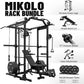 Mikolo Power Cage, Power Rack with Cable Crossover System, 1500LBS Squat Rack with LAT Pull Down System, Workout Cage with Pulley System for Fitness Home Gym