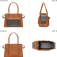 Fashion Pet Carrier Purse for Small Cat and Dog, Luxury Pu Soft-Sided Tote Bag with Large Pockets for Dogs and Puppies (Brown, 15.8" L x 7.5" W x 11.8" H)
