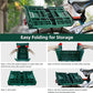 Foldable Large Green Plastic Bicycle Rear Basket with Cargo Net and Waterproof Cover Net for Shopping Outings, Pets, School, Picnics or Outdoor Activities, Easy to Install on Rack Mount