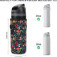 Neoprene Water Bottle Carrier Bag with Adjustable Shoulder Strap for Owala 24 OZ Tumbler, Insulated Water Bottle Cover for Owala FreeSip Insulated Water Bottle (Little Flower, 24 OZ)