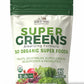 Country Farms Super Greens Natural Flavor, 50 Organic Super Foods, USDA Organic Drink Mix, Fruits, Vegetables, Super Greens, with Fiber, Mushrooms & Probiotics, Supports Energy, 60 Servings, 900g