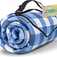 TigeJoy Extra Large Picnic Blanket Waterproof Foldable 60''x80'', Outdoor Picnic Mat Beach Blanket Sandproof for Park, Grass, Travel, Hiking, Camping Essentials, Gingham Picnic Blanket