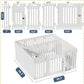 2 Room Dog Playpen with Door,DIY Shape Combination Puppy Pen,16-Panel+2 Link Piece+Large Door+Small Door,25.5" H Dog Fence,Non-Slip&Secure Pet Gate,Easy to Assemble