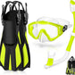 Odoland Kids Snorkeling Packages Snorkel Set, Dry Top Snorkel Mask with Adjustable Swim Fins for Boys and Girls Age 7-14