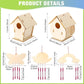 30 Pcs Crafts DIY Bird House Wind Chime Kit Unfinished Wood Birdhouse Kits 12 Wooden Birdhouses & 18 Wind Chimes Build and Paint Birdhouses Bulk Crafts Set