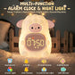 Sheep Alarm Clock with Night Light for Kids with Sleep Training and Sound Machine, Rechargeable Silicone Lamp OK to Wake Clock，Cute Animal Tabletop Lamp, Perfect Sleep Companion for Boys Girls, Pink