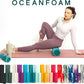 Oceanfoam Tidal Roller - Jade & Seafoam Marbled - Muscle Massage Foam Roller for Back Pain & Stretching - Firm and Ergonomic Wide Wave Textured - Yoga, Athletics, & Wellness - Full Size, 20" x 5"
