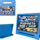 Kids Tablet 8GB+64GB, 10 Inch Android 14 Tablet for Kids 6000mAh with Case, WiFi 6, Bth 5.2, Dual Camera, GPS Pre-Installed Parental Controls, Kids Space & Family Link Great Gift for Toddler Children